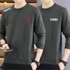 Sudadera para hombre 2025 otoño estilo americano holgada manga larga cuello redondo engrosada ropa deportiva pullover modelo moderno peso pesado