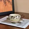 Série Flutuante Criativa Conjunto de Xícara e Pires de Café Caneca de Cerâmica Chá da Tarde no Escritório Xícara de Café Xícara de Água
