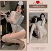 Mei Nai'Er Lencería Sexy Body de una Pieza Sexy Falda de Cadera de Secretaria Body de Escote Profundo Uniforme Traje de Falda Pijama Tentación