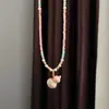 Collar de Gourd con Gota de Color Original, con Cuentas, Simple, Sentido de Alta Gama, Moda de Nicho, Exquisita Cadena Retro de Perlas para Suéter