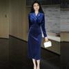 Elegante Vestido de Terciopelo para Socialité para Mujer 2025 Nuevo Otoño e Invierno Ajustado al Cuerpo Vestido de Noche Falda Bodycon de Mariposa