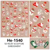 Redanco5D Embossed Ins Popular Pegatinas para Uñas Hot Plata y Oro Muñeco de Nieve Navideño Pegatinas Estéreo para Uñas He1542