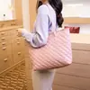 Bolso de Hombro y Mano Grande Rosa Acolchado Nuevo para Mujer