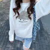 Top de Algodón Puro Súper Bonito y Extremadamente Atractivo para Principios de Otoño Nuevo Estilo 2026 Artículo Popular Camiseta Holgada de Manga Larga para Mujer Camiseta Base Blanca