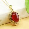 Colgante de Ámbar Natural Aiyu Collar de Ámbar Rojo para Mujer Joyería Vintage Fábrica Mayorista Dropshipping S4031205