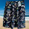 Pantalones Cortos de Playa, Pantalones Cortos Finos de Cinco Puntos, Pantalones Casuales Deportivos, Pantalones Cortos Finos de Secado Rápido con Estampado Ins, Pantalones Cortos para Hombre, Estilo Delgado de Verano