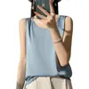 Al por mayor Satén 2026 Primavera/Verano Nuevo Top Corto de Manga Corta tipo Pullover Camiseta sin Mangas Cuello Redondo Camisola Color Sólido en Stock