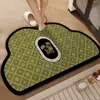 Tapete de Chão Retro Estilo Francês de Terra de Diatomáceas para Banheiro, Resistente a Manchas, Absorvente de Água, Secagem Rápida, Tapete Antiderrapante, Uso Doméstico, Formato Único, Tapete Fácil de Manter