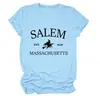 Salem est 1626 Amazon Wish sitio independiente camiseta de mujer de manga corta con cuello redondo de moda y única camiseta básica