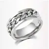 Anillo de Acero Inoxidable Estilo Tiktok Transfronterizo para Mujer, Abrebotellas con Diseño Giratorio para Alivio del Estrés, Anillo de Nicho