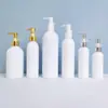 En Stock Botellas de Plástico Redondas de Hombro para Mascotas de 100-500 ml para Aceite Desmaquillante, Botellas Transparentes para Loción, Botellas con Bomba para Esencia