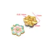Nuevo Colgante de Flor Gota de Aceite de Acero Inoxidable con Piedras Preciosas DIY Collar Pulsera Pendientes Accesorios de Joyería Venta al por Mayor Transfronteriza