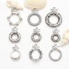 Anillo Corredizo Xiangyun Estilo Chino Anillo Qiankun Plata Antigua Hebilla de Conexión de Aleación Pulsera DIY Collar de Cuerda de Cáñamo Accesorios Tejidos a Mano