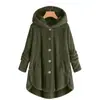 Ebay2026 Invierno Nueva Moda para Mujer Estilo Europeo y Americano Top de Felpa Sin Botones Laterales, Chaqueta de Color Sólido de Marca Irregular de Moda