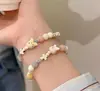 Pulsera Linda de Cerámica con Cuentas Color Crema para Mujer Verano 2023 Nueva Cuerda Elástica Estudiante Novia Pulsera de Dibujos Animados