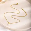 Collar de Acero de Titanio Chapado en Oro de 18K, Calidad Alta, Clásico, No se Desvanece, para Mujer, de Perla Artificial, Estilo de Lujo Ligero, Versátil, Gama Alta, Estilo Europeo y Americano