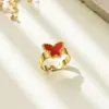 Anillo de Mariposa de Acero Inoxidable de Venta Caliente Transfronterizo, Anillo de Joyería de Acero de Titanio, Estilo de Diseño de Nicho Ligero