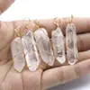 Pendente Coluna de Cristal Branco Natural Irregular Mais Vendido Transfronteiriço Colar de Fio Enrolado à Mão Joias Enroladas em Fio DIY