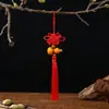Nó Chinês Trançado Cinco Bênçãos Nó Borboleta Pingente de Madeira de Pessegueiro Cuia Moedas dos Cinco Imperadores Ornamento para Pendurar em Casa/Carro Kit de Materiais DIY