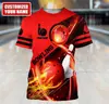 Camiseta de Verano Nueva y Popular Calavera de Bolos Impresión Completa 3D Unisex Deportiva Casual Transpirable Camiseta Superior