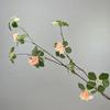 Simulação Zen Chinesa Guanyin folha de lótus videira flor Rosa Selvagem planta artificial decoração de casa Guanyin folha de lótus com flor
