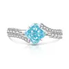 Anillo de Trébol de Cuatro Hojas con Corte Flor de Hielo de Piedras Preciosas de Colores Más Vendido en Xiaohongshu, Anillo de Trébol de la Suerte Chapado en Oro con Diamante de Alto Carbono, Dropshipping en Transmisión en Vivo