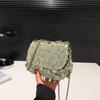Bolso pequeño con lentejuelas estilo coreano 2024, nuevo bolso para mujer, bolso bandolera con cadena, bolso de hombro, elegante bolso cuadrado pequeño para cenas.