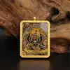 Colgante Thangka Zakiram Negro Amarillo Verde Tara Hombres y Mujeres Cadena de Suéter de Xizang Amuleto de Buda Caja Gawa