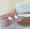 Novos Brincos de Pérola de Gatinho Branco Fofos e Doces para Meninas, Delicados, de Nicho, Modernos, Exquisitos e Versáteis