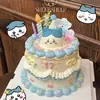 Decoração de Bolo de Aniversário Fofa para Crianças Animal de Plástico Macio Xiaoba Usachi Giy Boneca Decoração de Sobremesa Enfeites