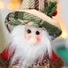 Decoraciones Colgantes Transfronterizas para Muñecas de Navidad, Colgante de Árbol de Navidad a Cuadros con Muñeco de Papá Noel y Muñeco de Nieve