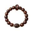 Pulsera de cuentas de palisandro negro estilo vintage, cuentas de sándalo coleccionables tipo píldora, joyería preciosa, cuentas de sándalo, pulsera tipo píldora unisex
