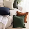 Fronha de almofada para sofá de escritório, sala de estar, estilo moderno minimalista, ins, transfronteiriça, cor sólida, com borla, atacado