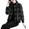 Abrigo Corto de Lana para Mujeres Petites, Nuevo Estilo Otoño e Invierno 2025, Chaqueta de Lana Casual de Cuadros Holgada para Mujeres