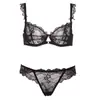 Conjunto de lingerie sexy transfronteiriço para mulheres com seios pequenos, conjunto de sutiã respirável de renda pura estilo francês, leve e fino, com suporte push-up