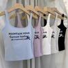 Algodón RC Nueva Ropa Exterior de Verano Top Interior Dulce Sexy Lazo Estampado de Letras Camisola Tubo para Mujer