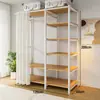 Armario de Montaje Sencillo, Gabinete de Entrada, Perchero Metálico para el Hogar en el Dormitorio, Armario para Habitación de Alquiler, Armario Pequeño para Dormitorio
