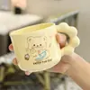 Nueva Taza Cerámica de Gran Capacidad para Verano con Tapa y Popote, Set de Regalo con Caja de Regalo, Taza con Popote de Recuerdo