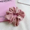 Estilo coreano temperamento simples cor sólida moderno para o dia a dia tecido de seda scrunchie acessório de cabelo elástico para cabelo adorno de cabeça plissado versátil