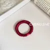 Laços de Cabelo Vermelhos Festivos de Ano Novo, Novos Elásticos de Cabelo de Alta Elasticidade, Laços de Tecido Plissado, Elásticos de Cabelo, Acessórios de Cabelo