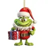 Decoração de Natal Nova da Amazon Transfronteiriça Série Grinch Pingente para Árvore de Natal Pingente Acrílico para Carro Casa