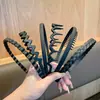 Faixa de Cabelo Preta Fosca com Dentes Antiderrapantes para Segurar Cabelos Quebrados, Faixa para Aplicar Máscaras Faciais, Lavar o Rosto, Grampo de Cabelo Masculino, Acessório de Cabelo