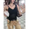 Camisola Sexy de Encaje sin Regateo con Almohadillas de Sujetador Incorporadas, Top sin Mangas Hueco Ajustado para Mujer