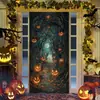 Nuevo tapete de fondo para puerta de Halloween estilo europeo y americano transfronterizo, decoración atmosférica temática de calabaza, bandera para exteriores