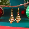 Brincos de Natal Europeus e Americanos Coloridos Gota de Óleo Moda Desenho Animado Árvore de Natal Floco de Neve Veado Pingente Brincos de Festa de Natal