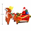 Nova Rena Inflável Iluminada de Natal Puxando o Papai Noel Decoração Inflável para Jardim Externo