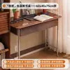 Escritorio Bauhaus para Uso Doméstico, Escritorio de Estudio para Estudiantes, Escritorio de Oficina para Adultos con Cajones, Escritorio Estrecho de Madera Maciza para Dormitorio de Apartamento Pequeño