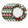 Los manteles individuales navideños más vendidos de Temu, manteles redondos decorados con muñecos de nieve navideños, tapetes de mesa de vinilo impresos no impermeables