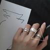 Moda europea y americana diseño de papel de aluminio plata de ley 925 minimalista simple ensanchamiento y adelgazamiento anillo anillo articulación apertura ajustable