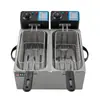 Produto para Pedido em Grande Quantidade Fritadeira Elétrica Comercial de Aço Inoxidável 4L+4L Máquina Elétrica para Fritar Batatas Fritas Aço Inoxidável 410